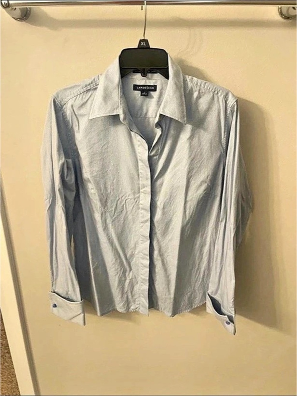 Lands' End Button Down Shirt Gray XL
